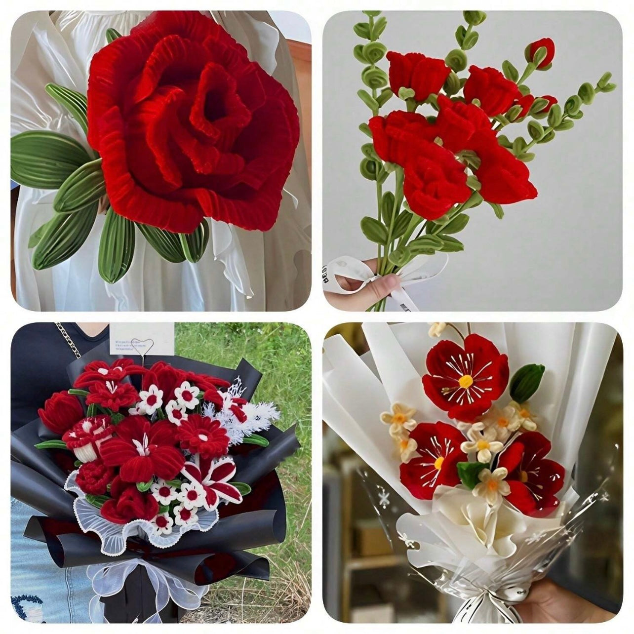 100pcs Red Army Green Mixed Pipe Cleaners - 30cm x 6mm #CS1797