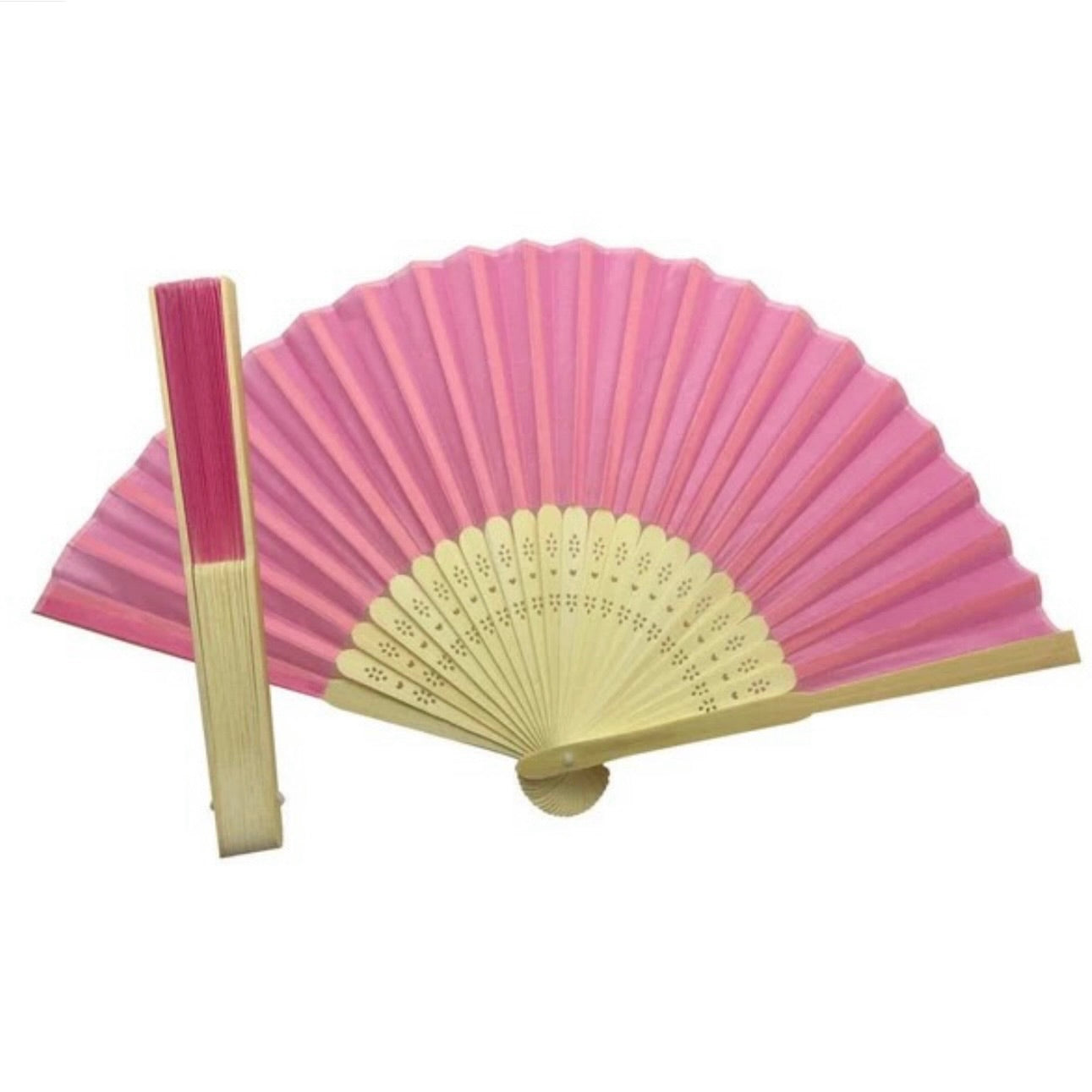Pink Bamboo Handheld Fans Vintage #HF3281