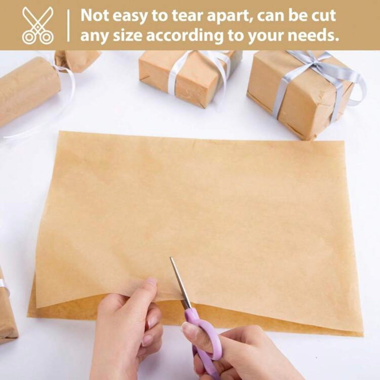 100 Sheets Khaki Tissue Paper 35 X 50 Cm #WP1438