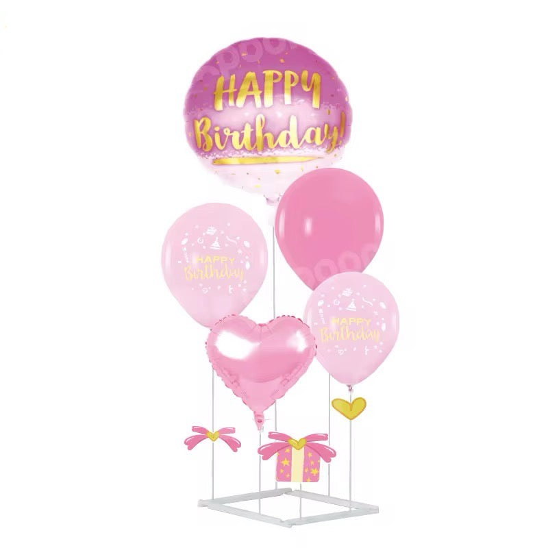 X5pcs Pink Balloons with stand #DB2389