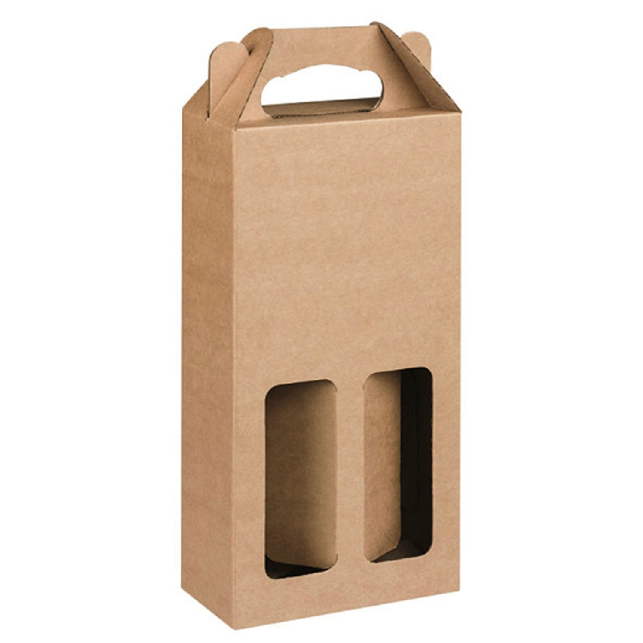 X12pcs - 2 Bottles Cardboard Box kraft With Window #CB2311