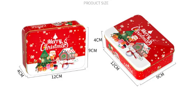 Metal Rectangle Christmas Tin Box #CB1372