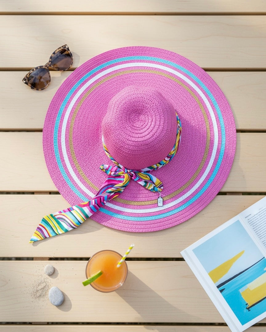 Women’s Colorful Wide-Brim Sun Hat #SB3832