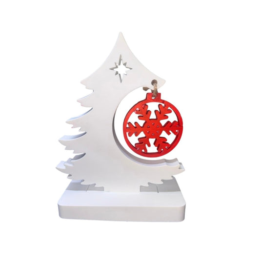 Christmas Tree Decor with Red Snowflake Ornament #CH2073