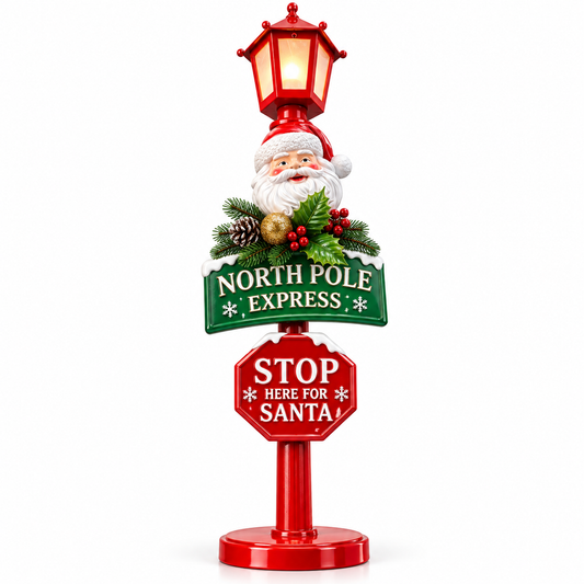 North Pole Express Christmas Sign Decoration with Santa – 90cm  #CD4438