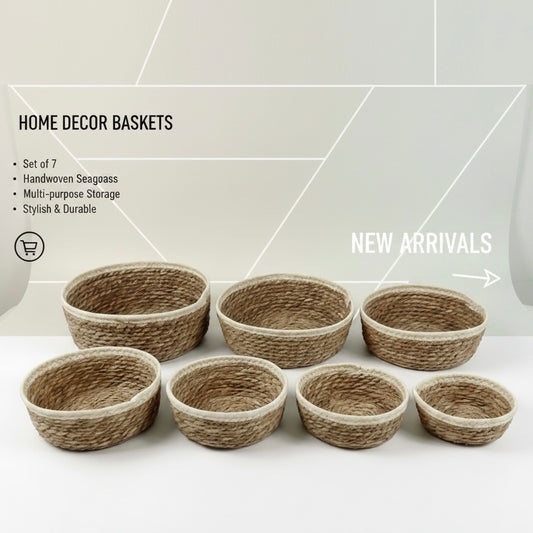 Handwoven Rope Basket Set (7 Sizes) #RB3981