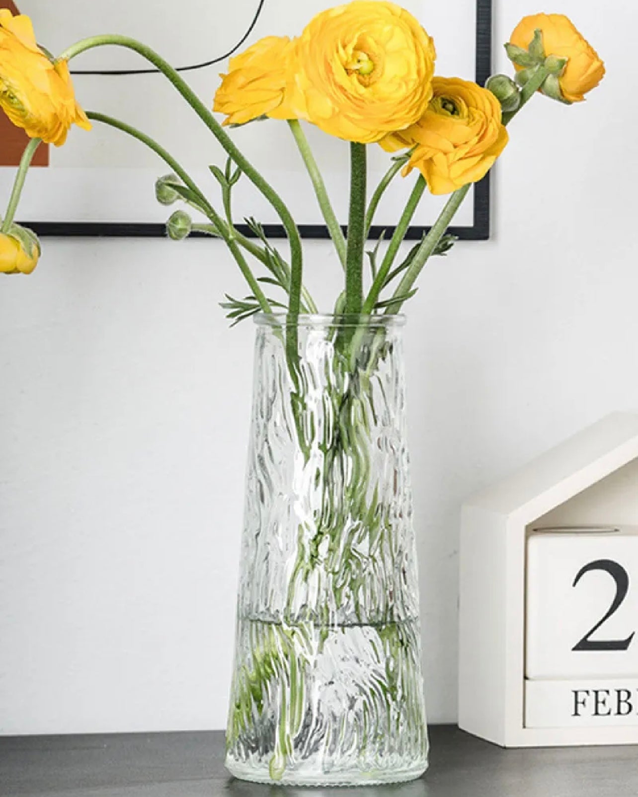 20x6.5cm - Elegant Glass Vase, Decorative Flower Arrangement Jar #GV2810