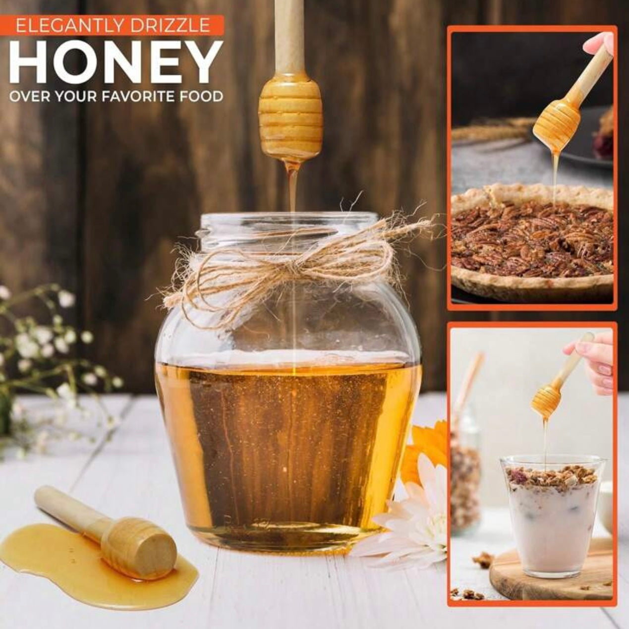 X12pcs Wooding Honey Spoon #HS1996