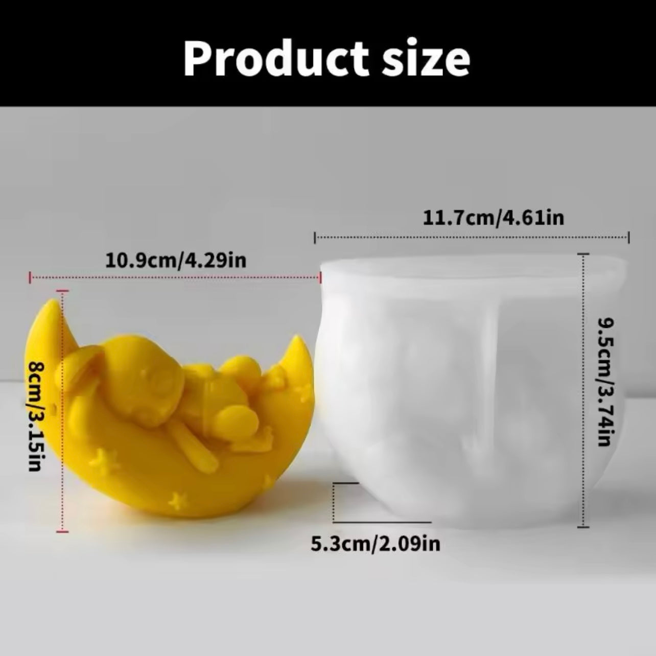 Moon Rabbit Silicone Mold  #SM1943