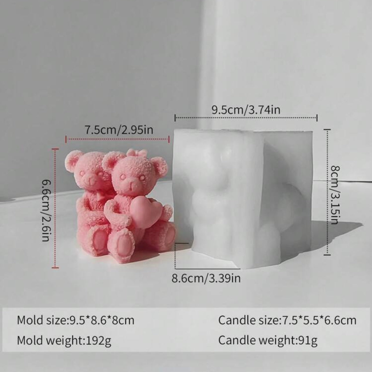 Two Teddy Bear Modeling Mold Held On The Back Silicone Molds #SM1656