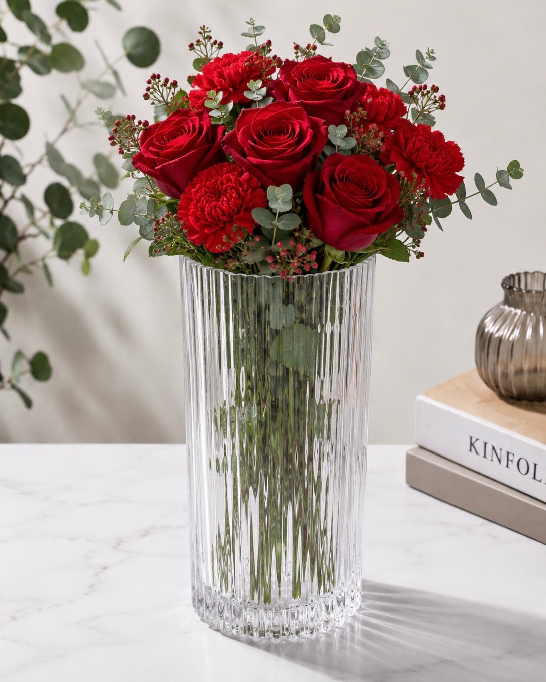 Fluted Crystal Glass Vase
 #GV3925