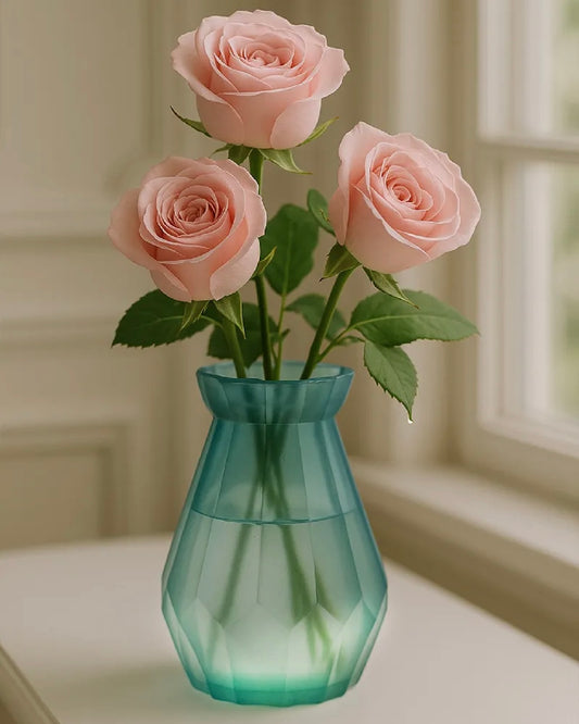 Diamond Design Multi-Color Matte Elegant Flower Desk Decorative Glass Vase 15x8cm #GV2818