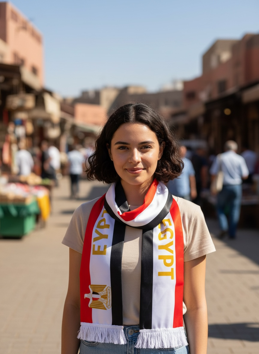 Egypt Fan Scarf – 143 × 14 cm #FS3264