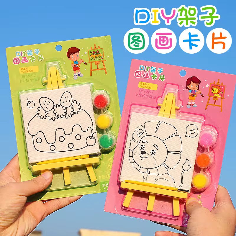 Kids DIY Painting Set with Mini Easel & Paints #CB2635