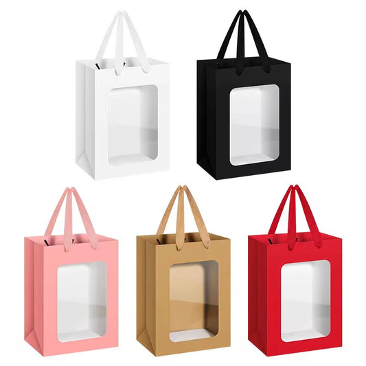 X12pcs - Carton Gift Bags With Window #GB2846