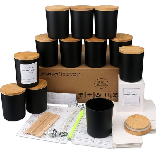 8oz Black Jar With Lid #GJ1154