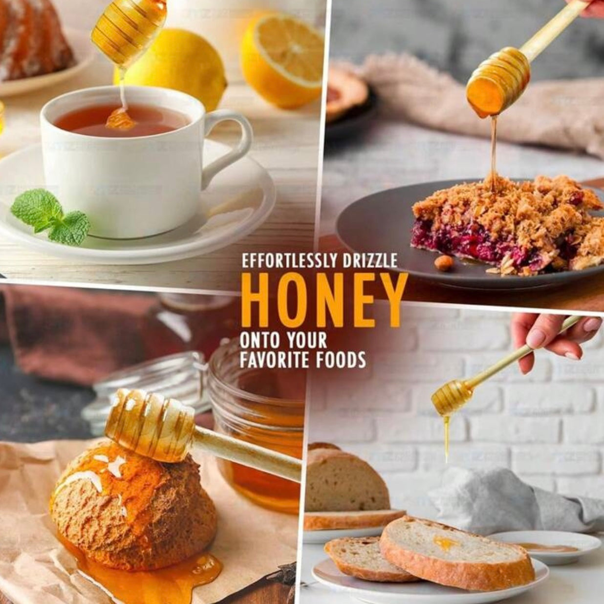 X12pcs Wooding Honey Spoon #HS1996