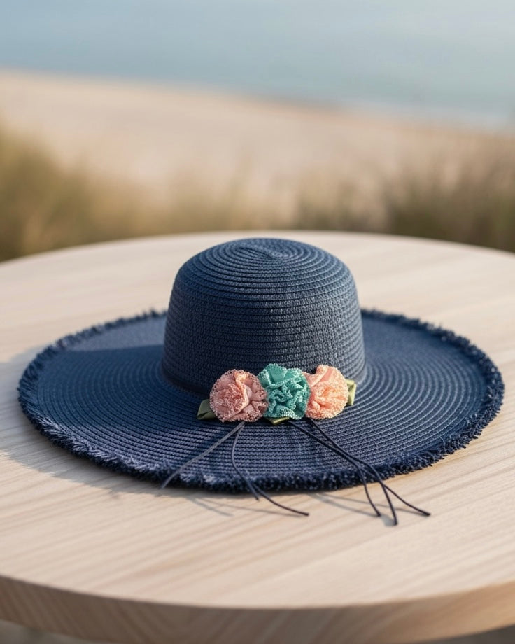 Women’s Floral Wide Brim Beach Hat #SB3829