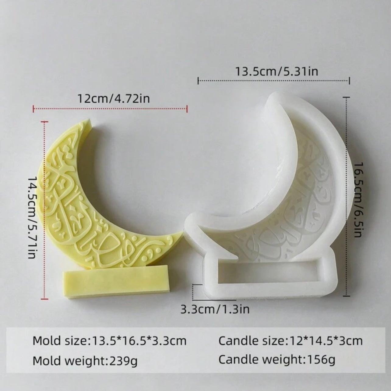 Moon Shaped Aromatherapy Candle Silicone Mold #SM1673