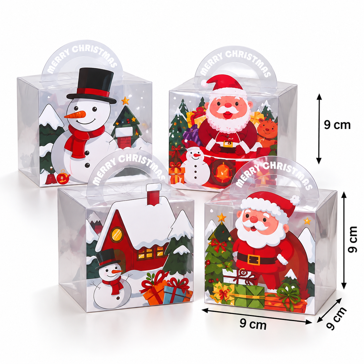Christmas Transparent Gift Boxes – Set of 12pcs #PB4334