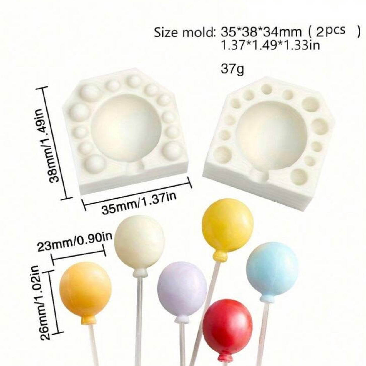 Round Balloon Lollipop Silicone Mold #SM2022