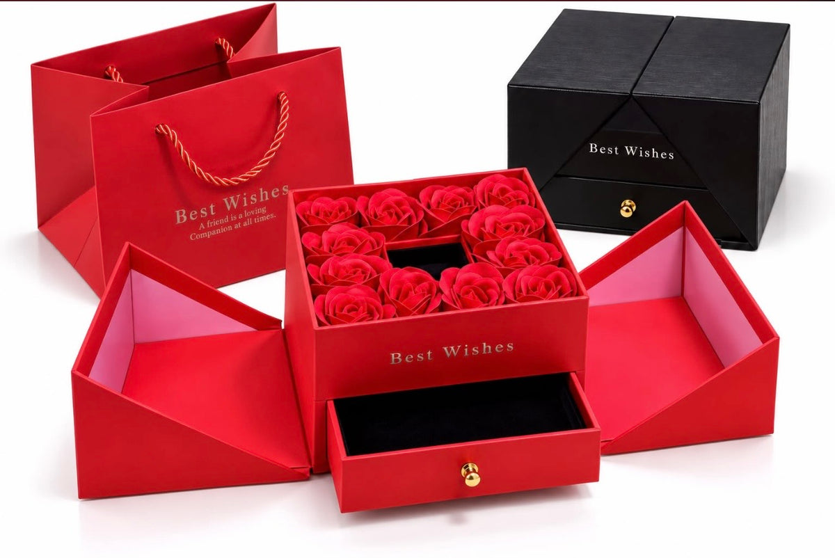 Luxury Flower Gift Box with Jewelry Drawer #JW4495