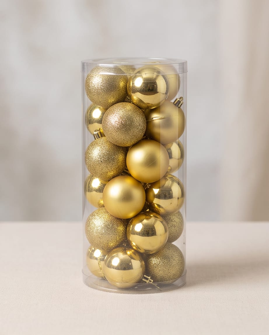 Christmas Baubles Set – 24 Pieces, 6 cm #CD4507