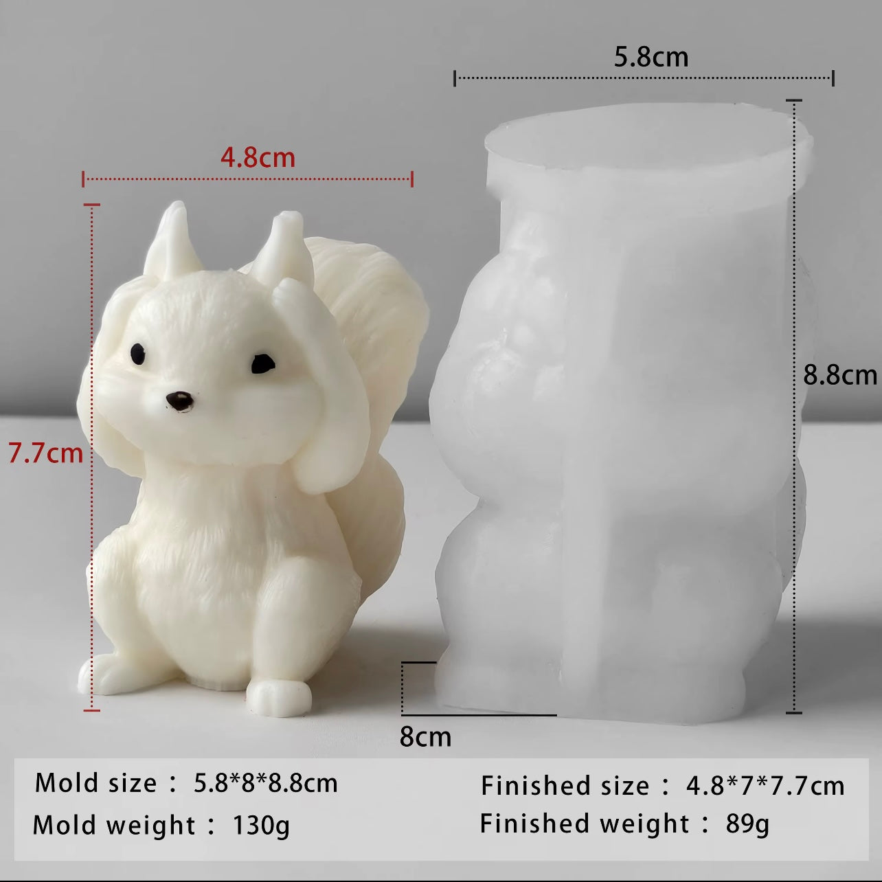 Big Tail Squirrel Silicone Mold #SM2315