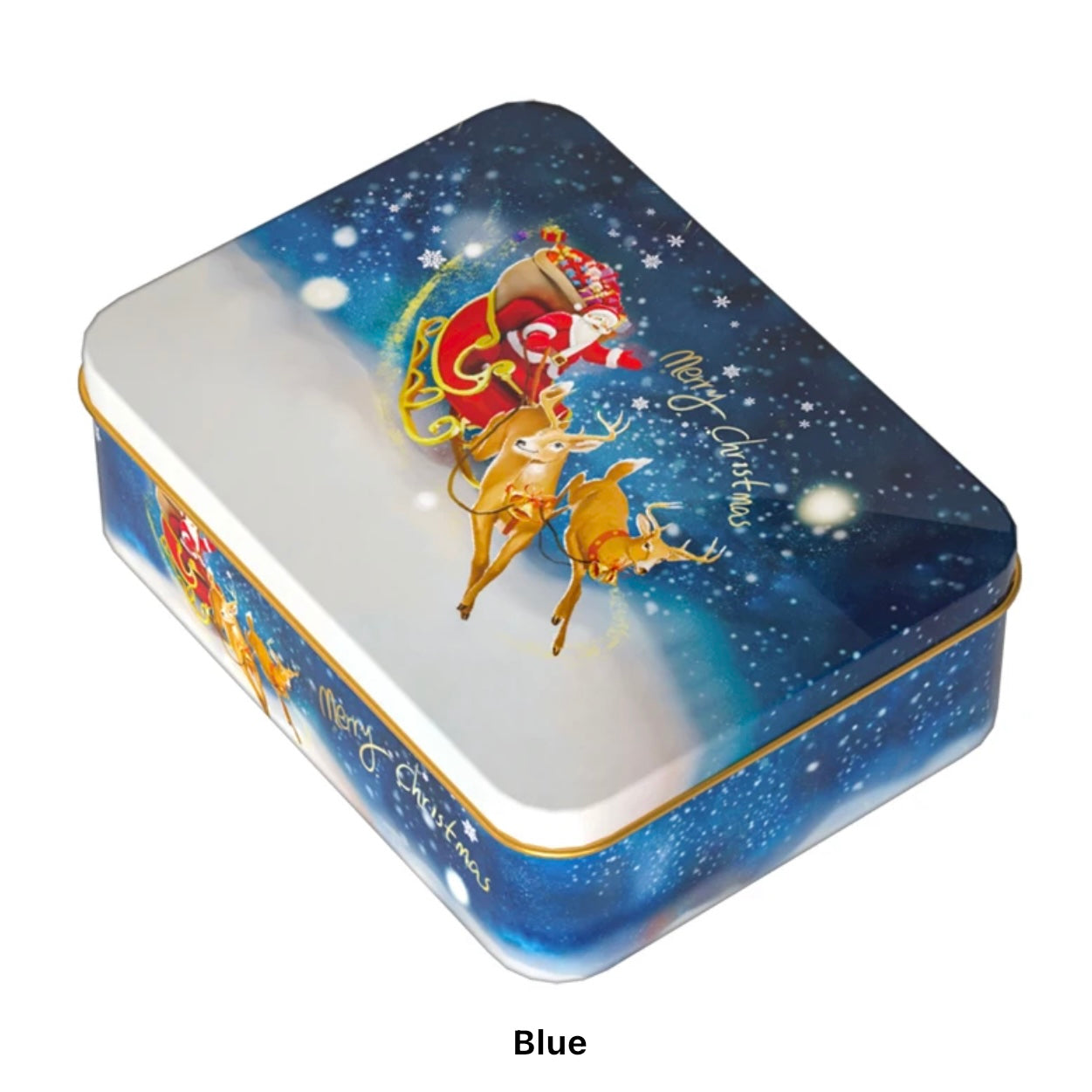 Metal Rectangle Christmas Tin Box #CB1372