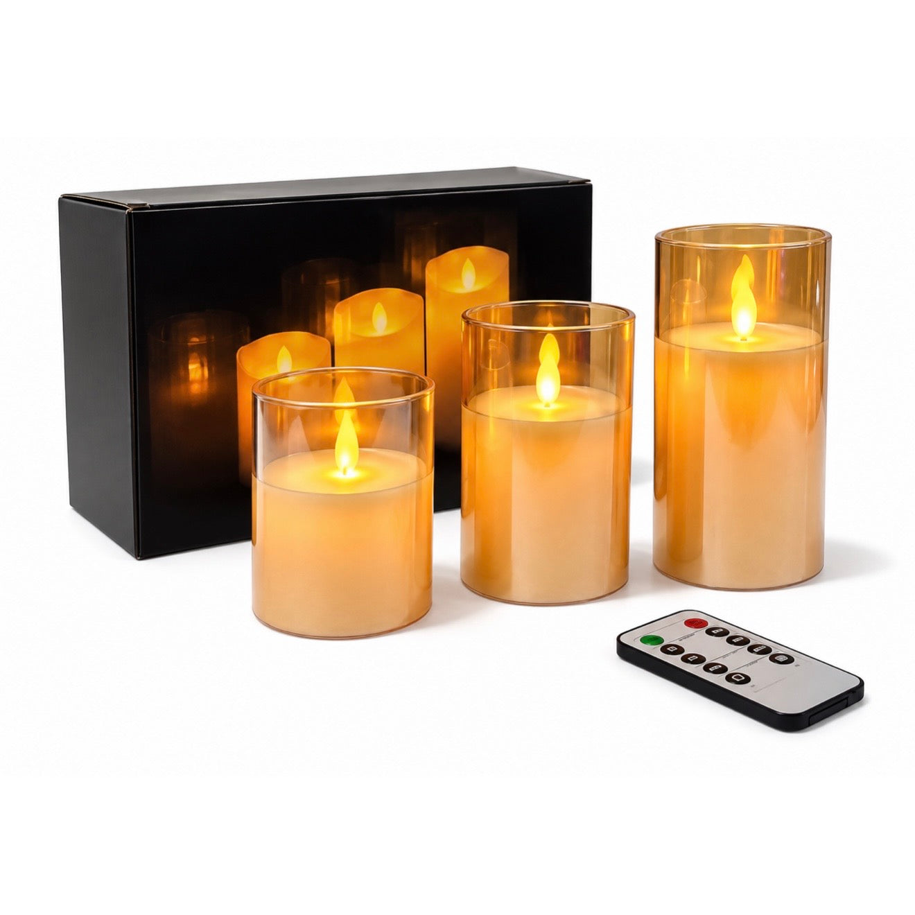 3pcs - Set / LED Flameless Candle with Remote Control #EC4102