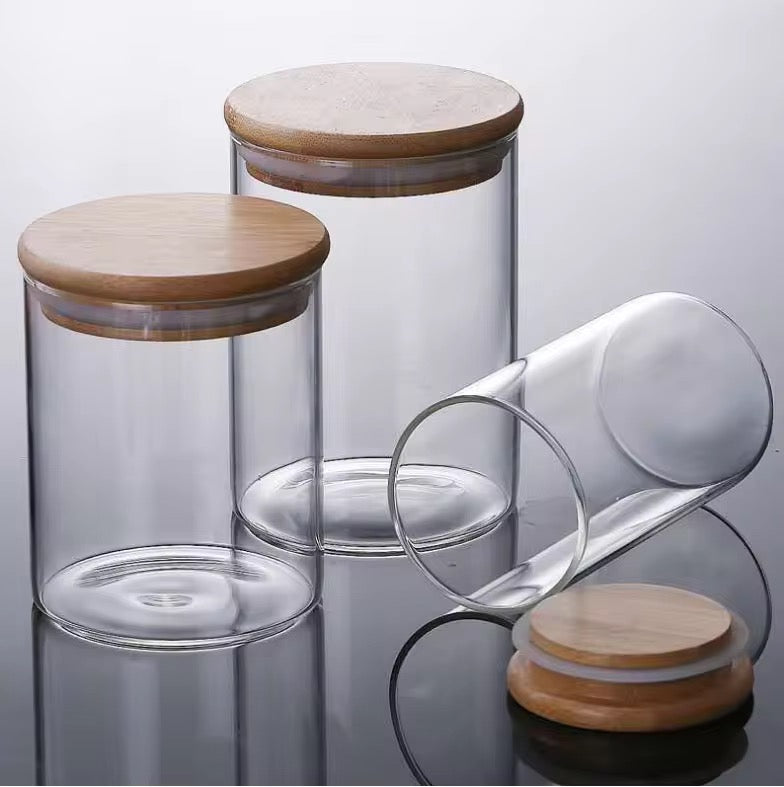 750ml Glass Jar with Bamboo Lid #GJ2330