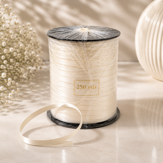 Ivory Italian Matte Cellophane Ribbon – 225m #CR4029