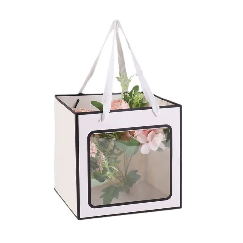 X12pcs Luxury Square Gift Bags with Satin Ribbon Handles #WB4202