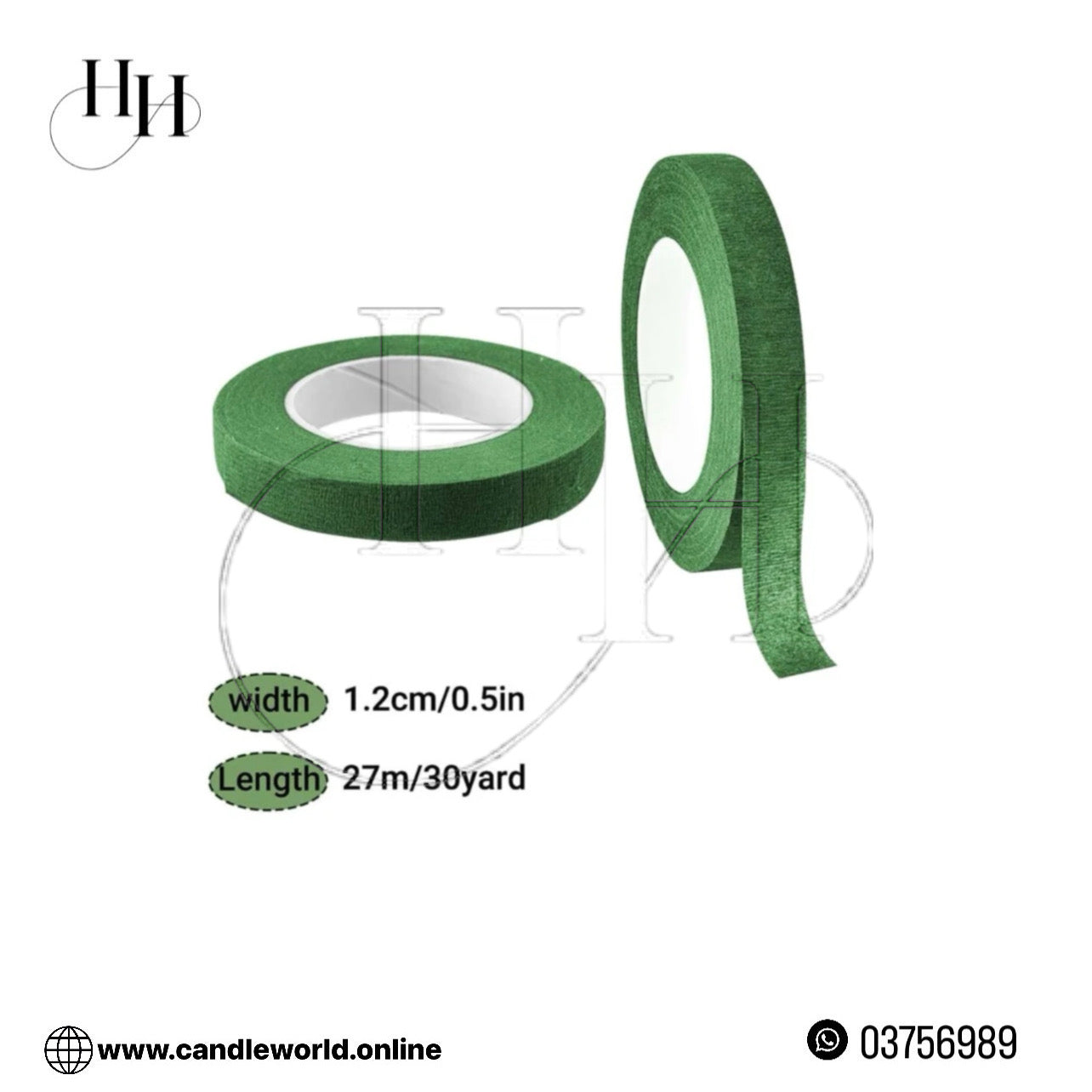 Green Floral Stem Tape #FT1079