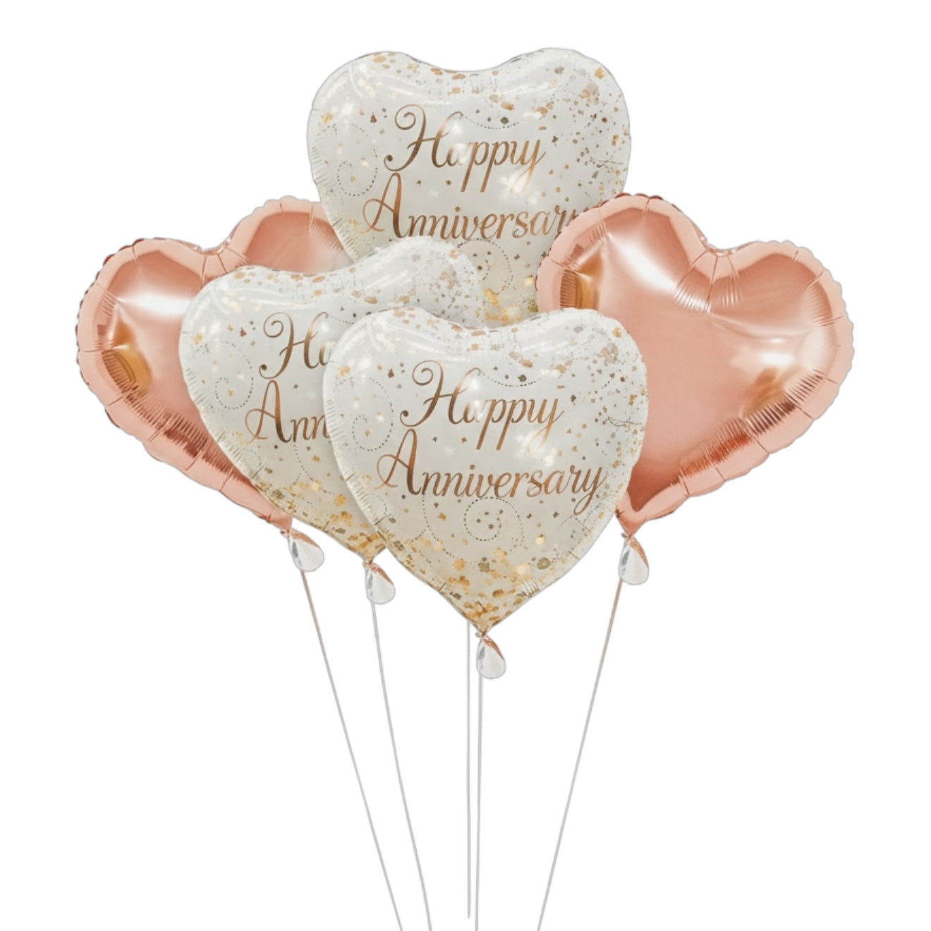 Happy Anniversary Balloon Set – Rose Gold Hearts #FB3114