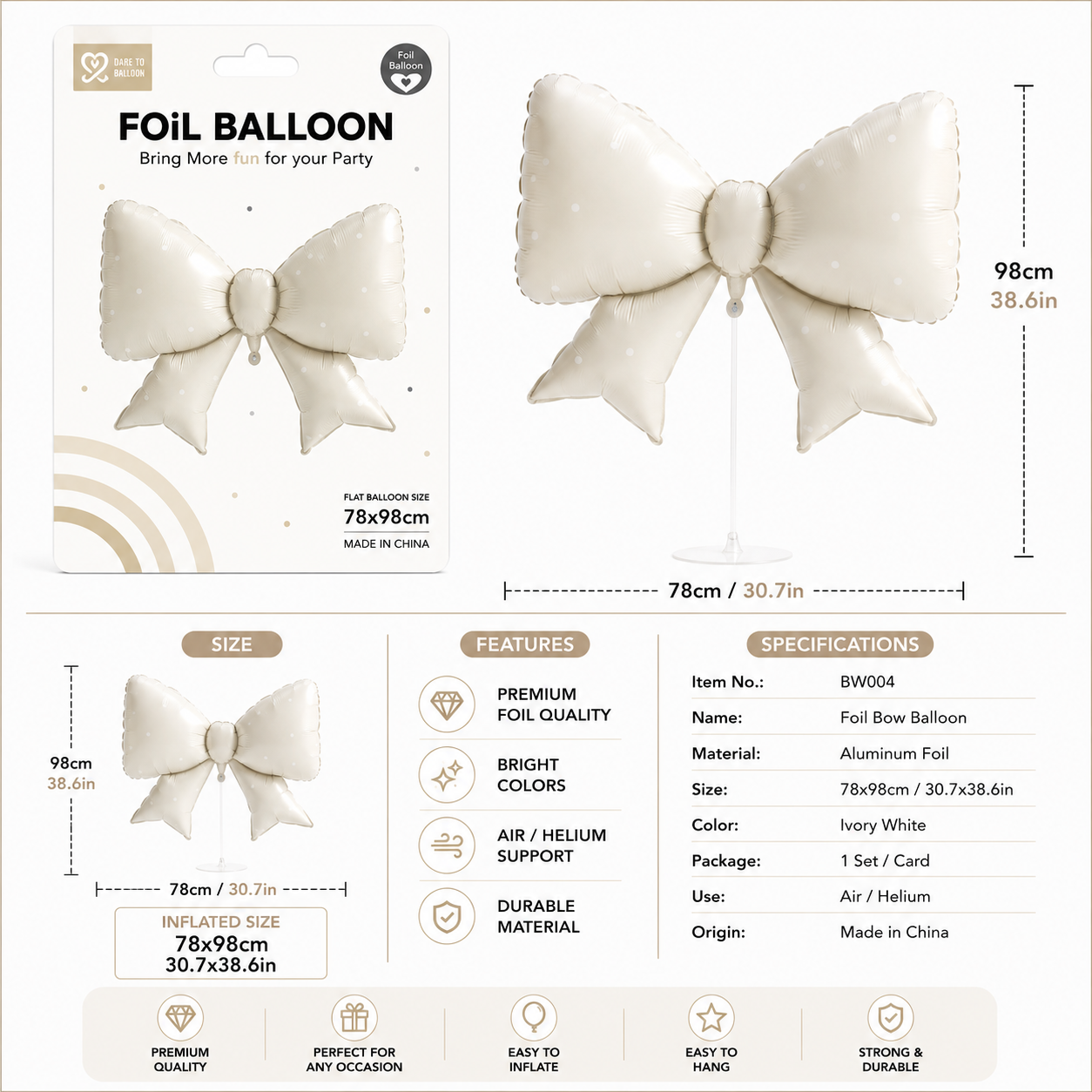 Bow Foil Balloon #BW00