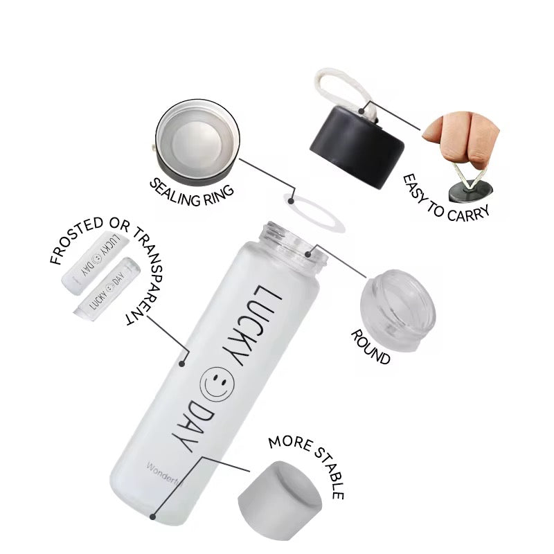 360ml Frosted Glass Water Bottle #GB2008