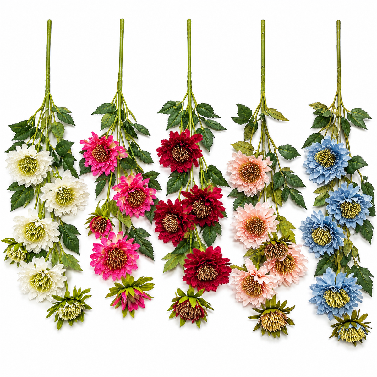 Artificial Dahlia Flower Bouquet – 6 Pieces, 95 cm #AF4457