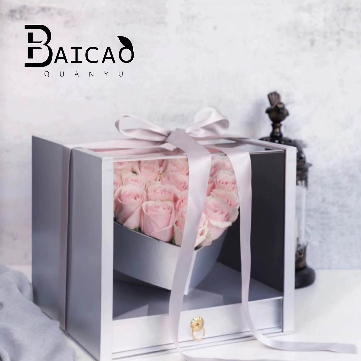 Luxury Gift Box with Ribbon – 27 × 27 × 24 cm #GB4317