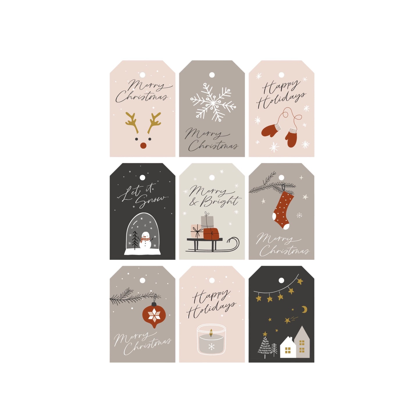 7*5cm/18pcs Christmas Tags #CT1490