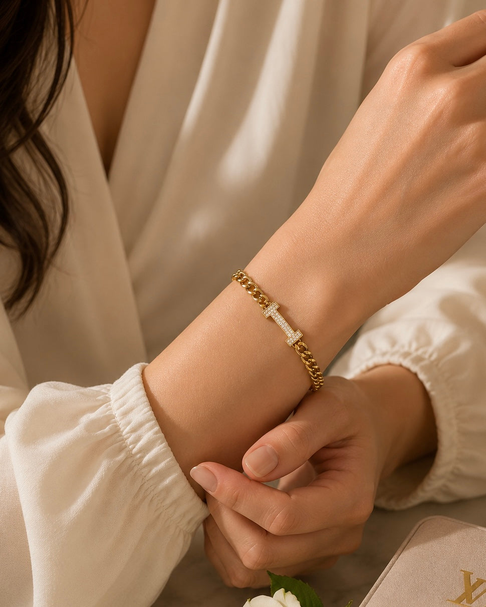 18K Gold Plated Clover Bracelet #GB3857