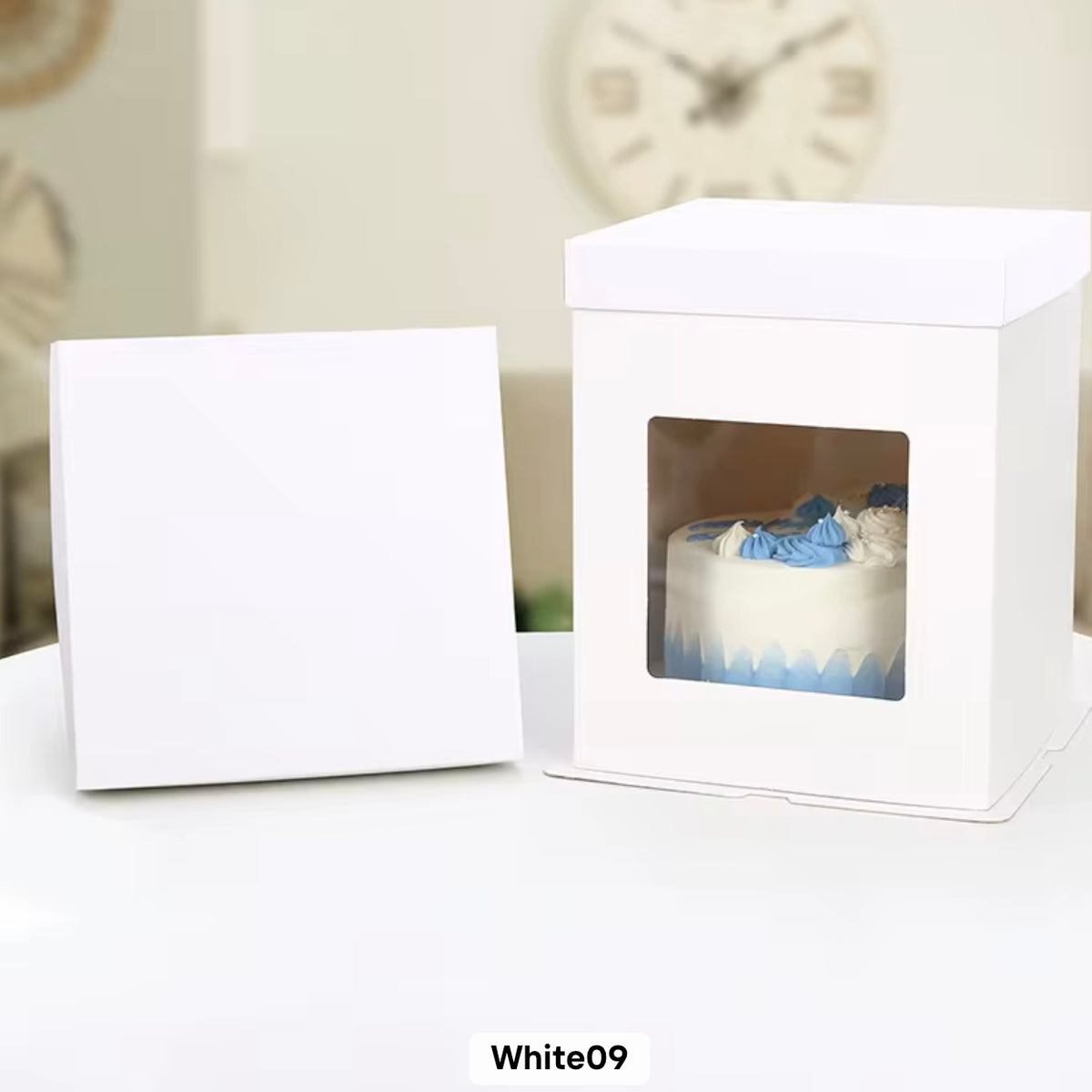1pc Premium White Cake Box with Clear Window #CB4287