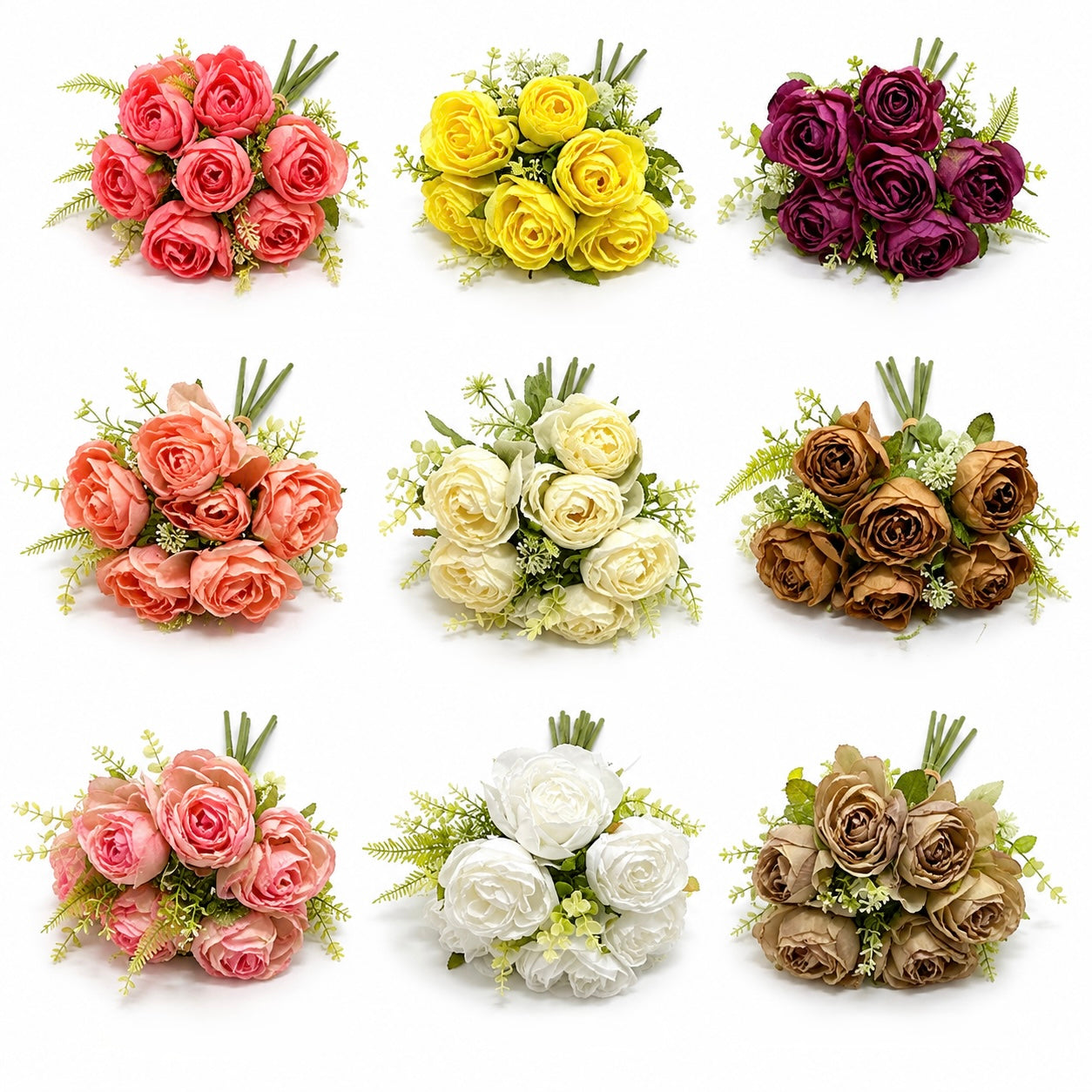 Artificial Rose Bouquet with Greenery #AF4094