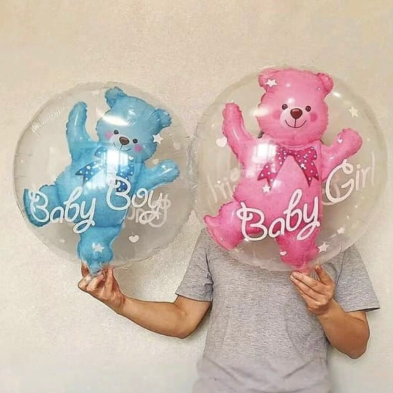 Transparent Bubble Balloon with Baby Bear Foil Balloon #BB3962