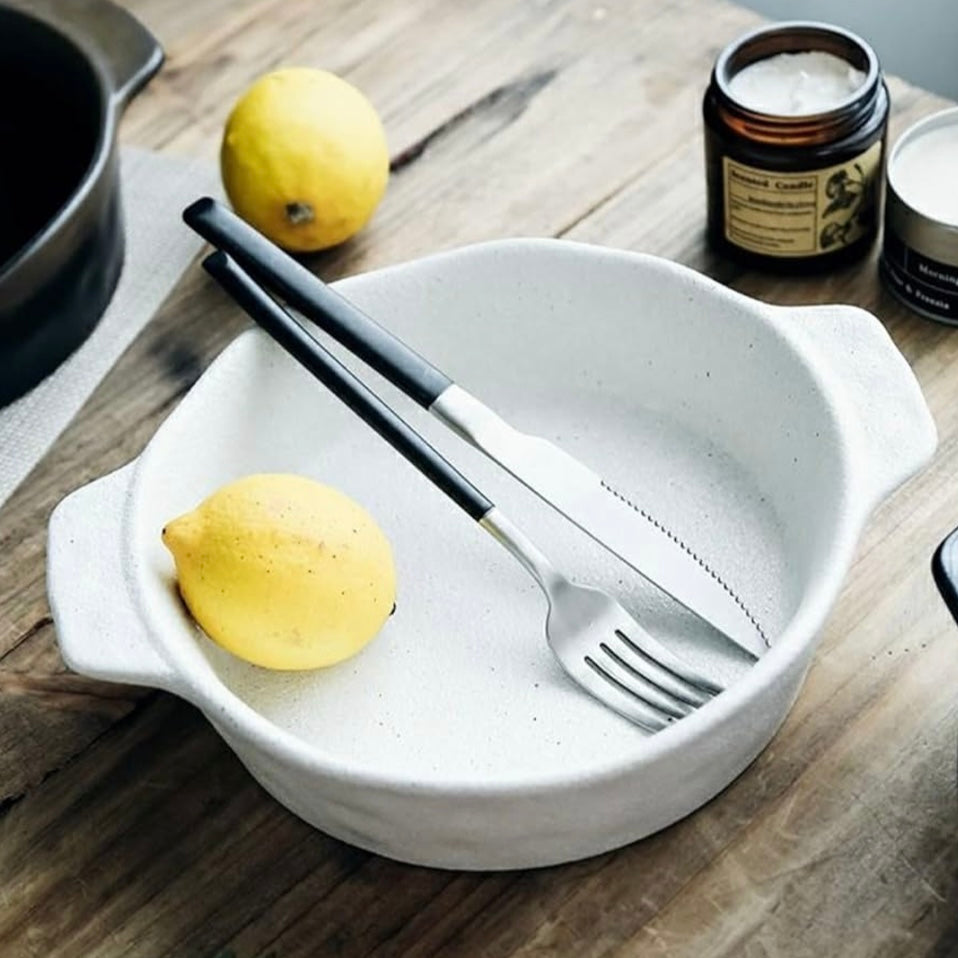 White Ceramic Serving Bowl  #CD3974