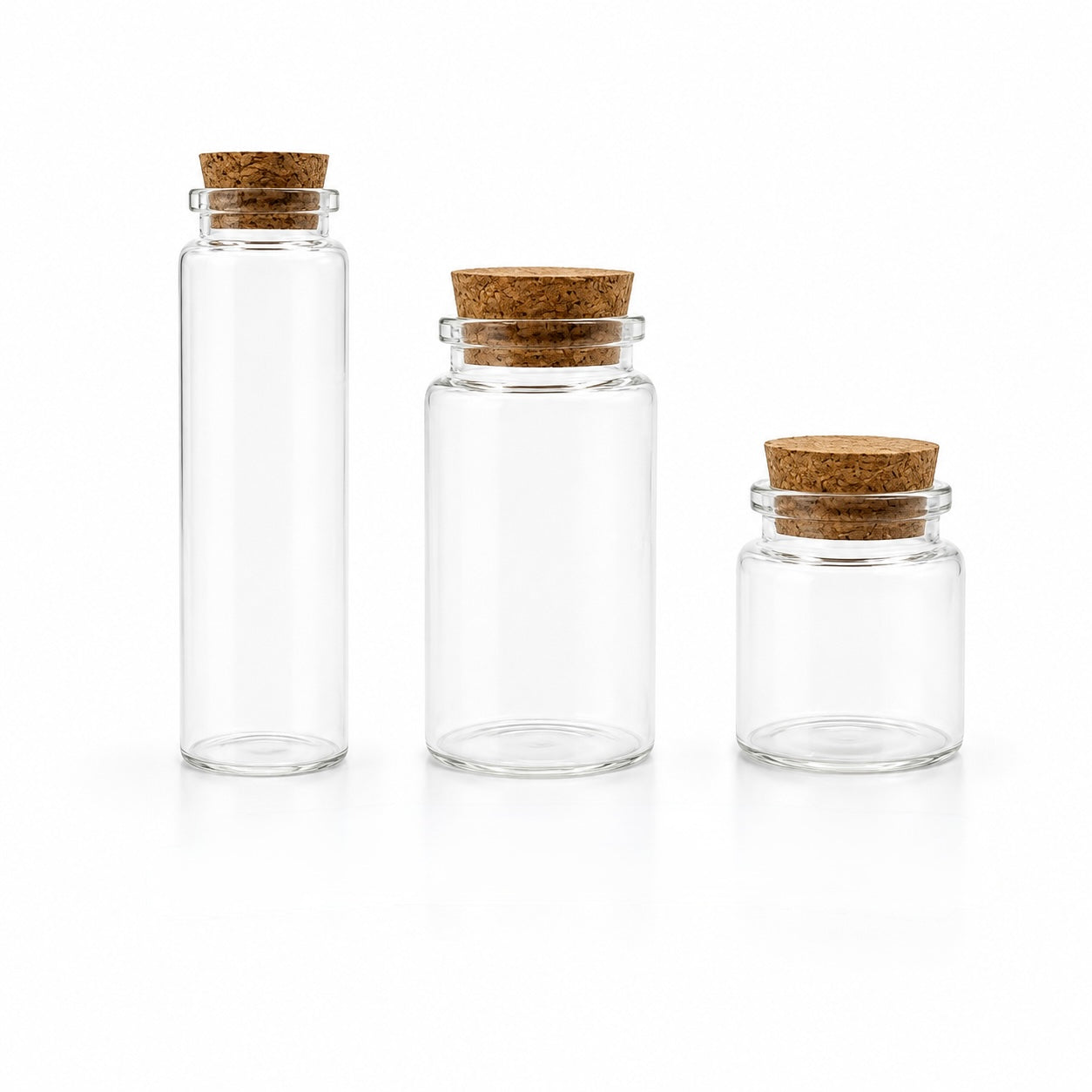 X12pcs - Glass Bottles with Cork Stoppers / Large Sizes #GB4070