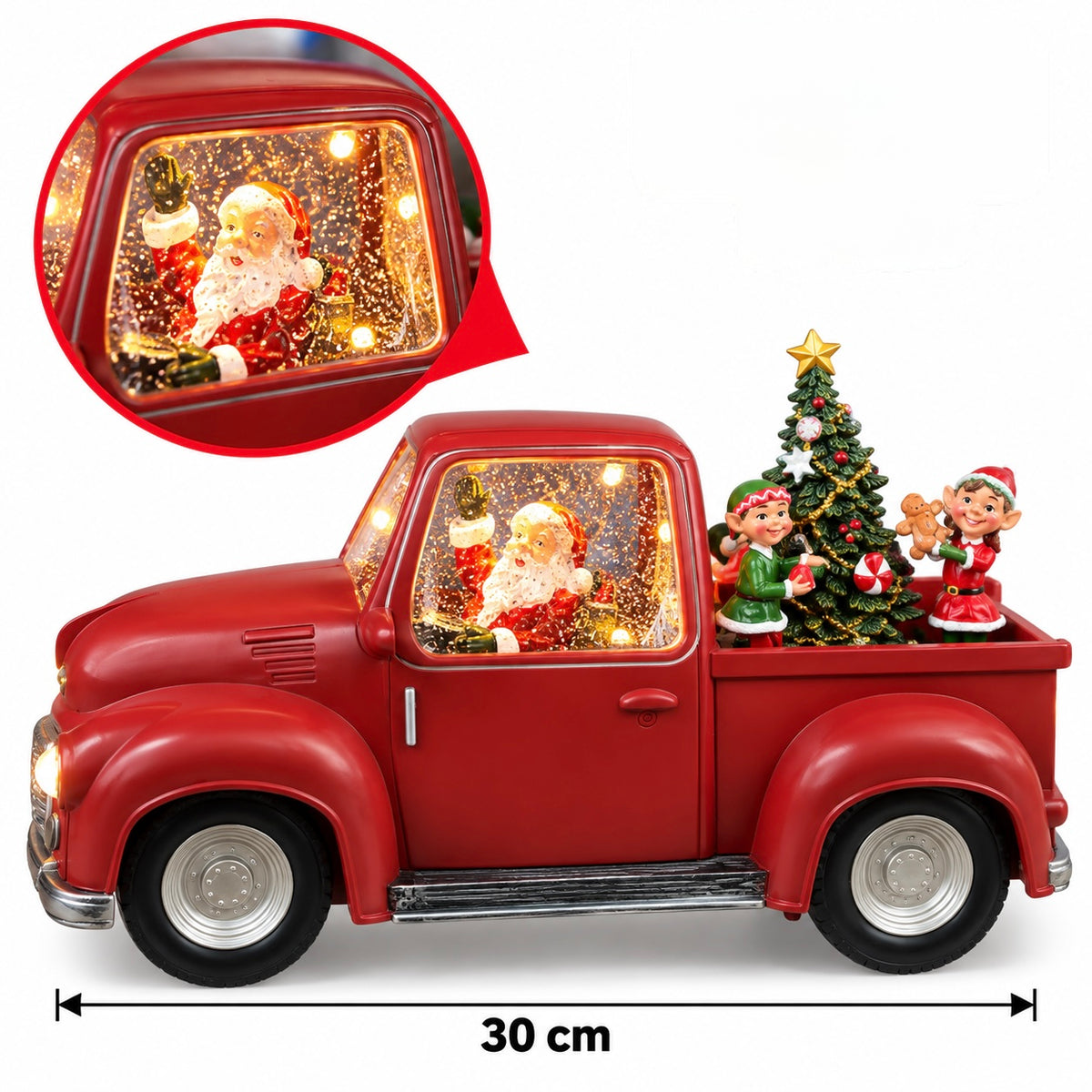 Christmas Musical Light-Up Pickup Truck Decoration – 30 cm #CD4477