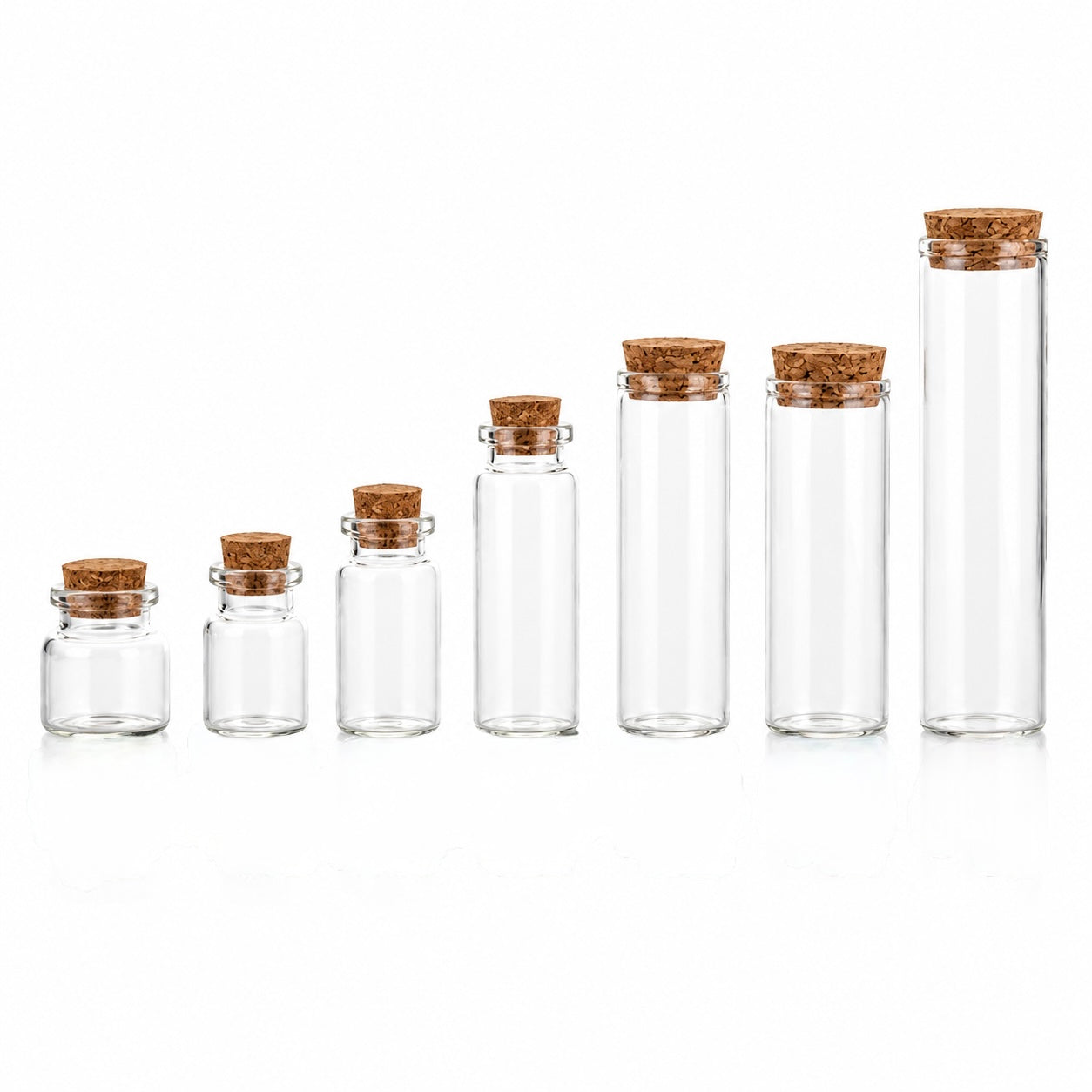 X12pcs - Glass Bottles with Cork Stoppers #GB4069