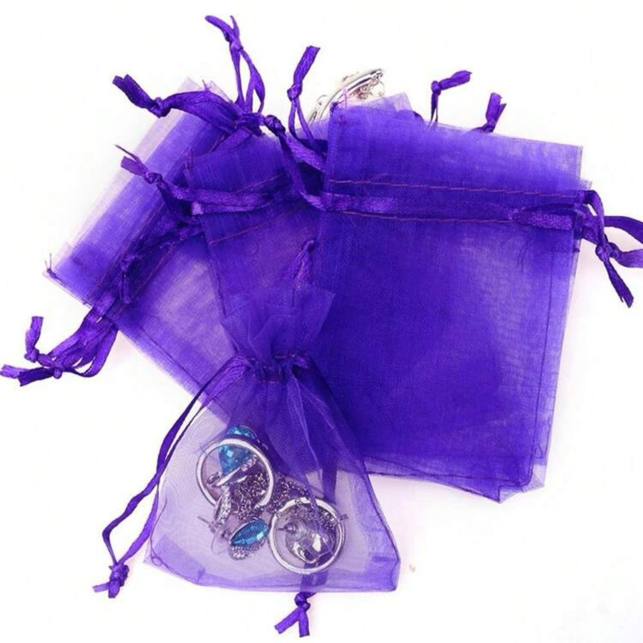 Purple Organza Bag x12pcs