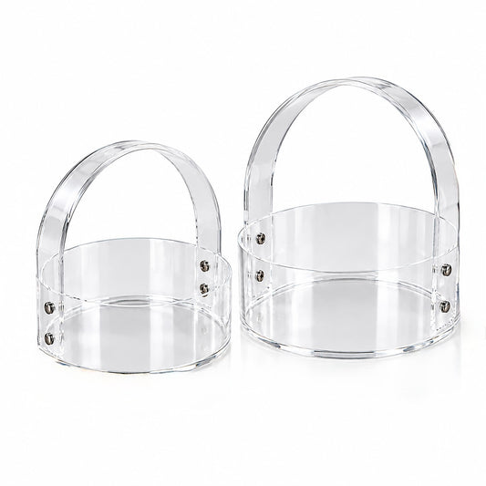 Clear Acrylic Gift Basket Set with Handle #AB4489